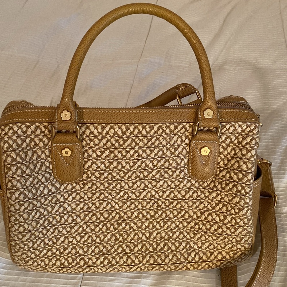 ERIC JAVITS leather and straw summer bag - Picture 3 of 7